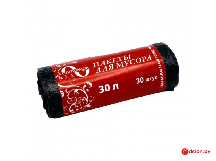 Мешки мусорные 30л (8) ПНД В рулонах (по 30 шт/рул) Оптимум (х1/120)